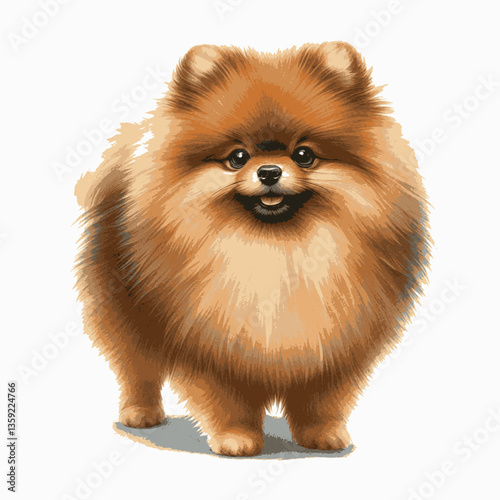 Pomeranian dog isolated watercolor vector illustration svg