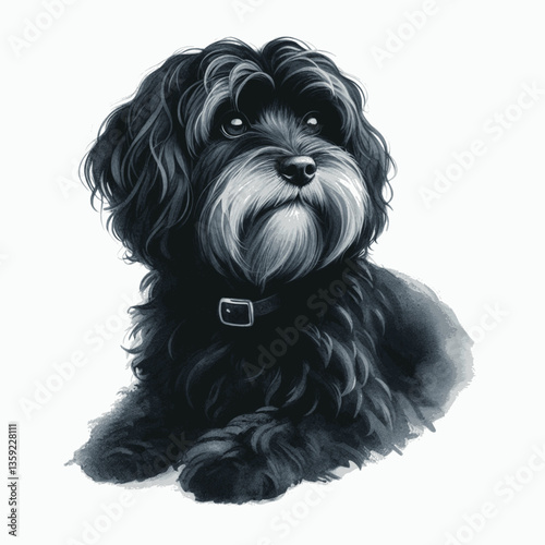 Havanese dog isolated watercolor vector illustration svg