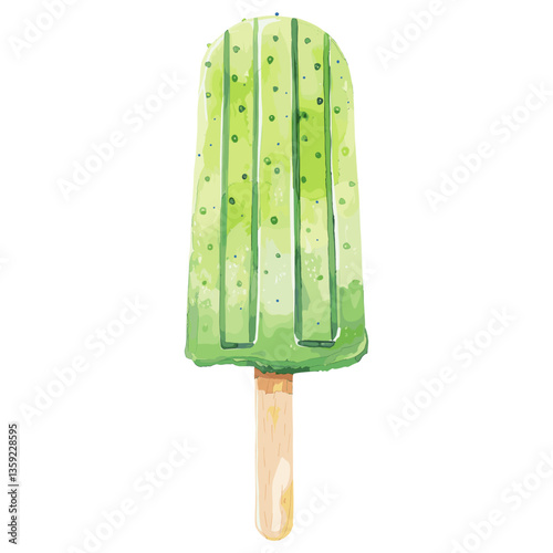 Cream illustration watercolor popsicle vector
