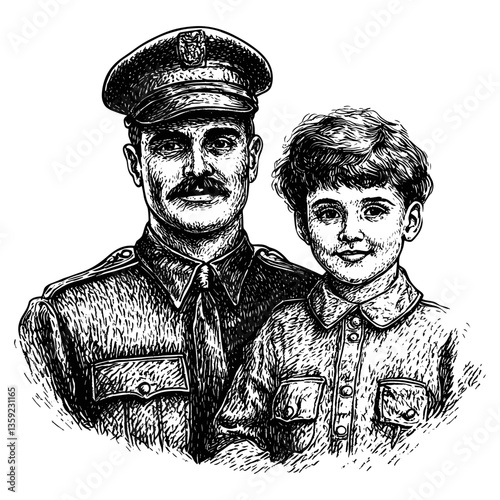 Family portraits art illustrated clothing vector