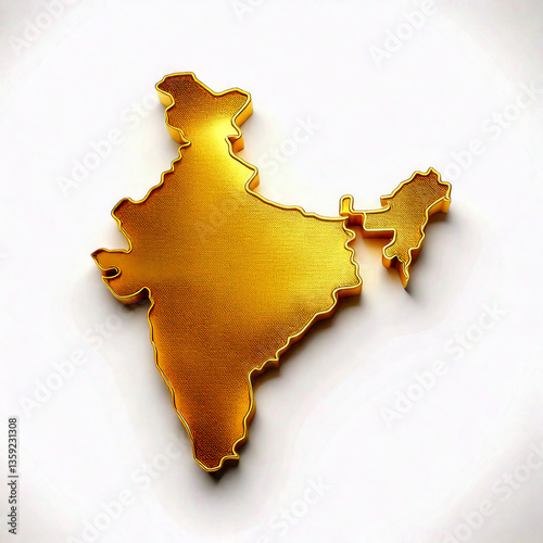handmade symbol map India isolated on white