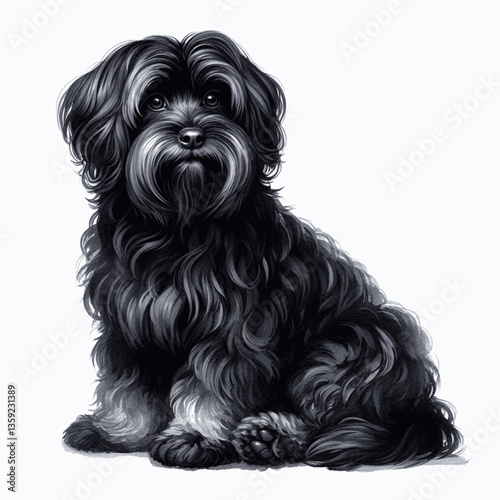 Havanese dog isolated watercolor vector illustration svg