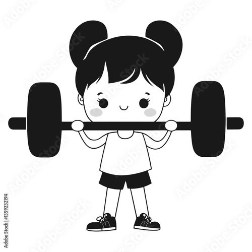 Weightlifting illustration exercise fitness vector
