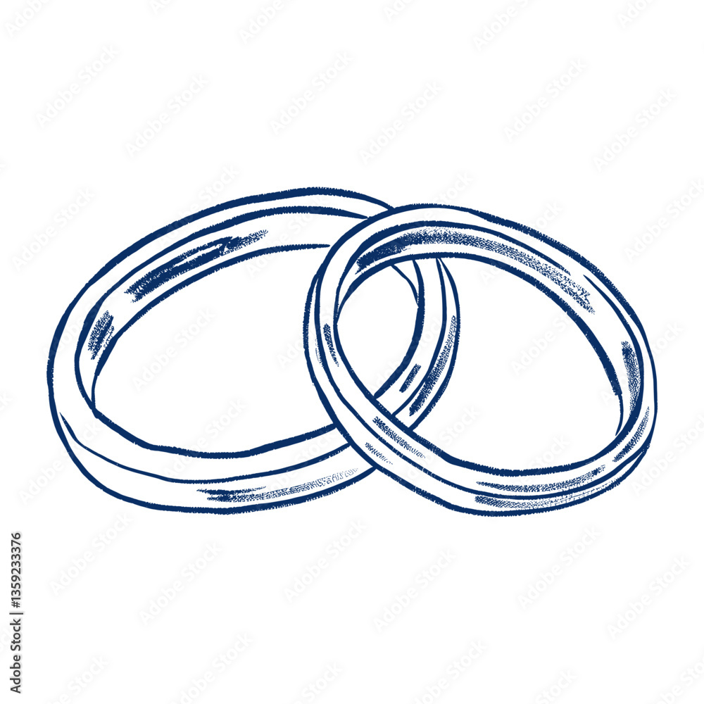 Fototapeta premium A couple of wedding diamond rings illustration design blue vector