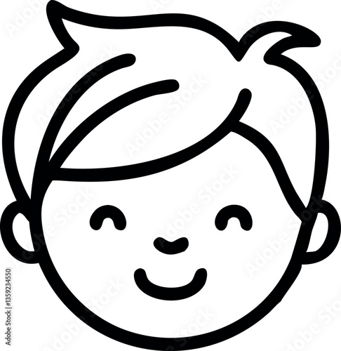 Head portraits of boys line art with yellow hair and playful features, perfect for branding, media, and storytelling