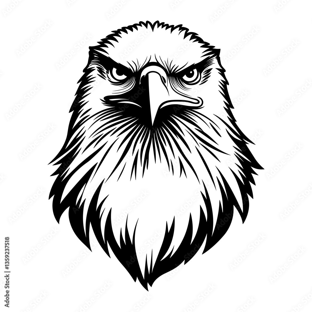 Fototapeta premium Eagle illustration drawing black vector
