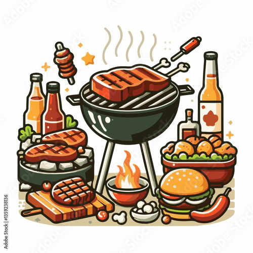 bbq, food, barbecue, grill, party, cooking, meat, picnic, grilling, summer, meal, grilled, cook, beef, cookout, hot, background, barbeque, steak, fire, backyard, pork, flame, delicious, smoke, outdoor