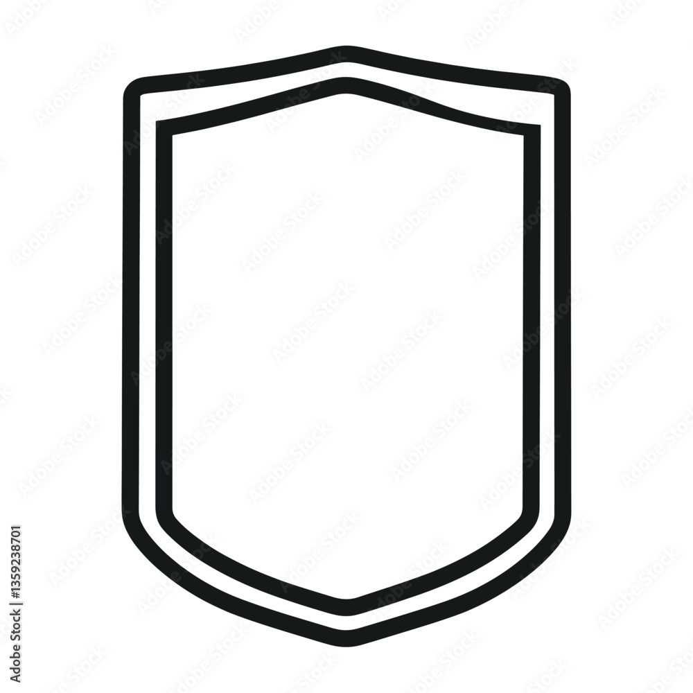 Simple badge outline icon linear illustration shield vector vector Simple badge outline icon linear illustration shield vector vector