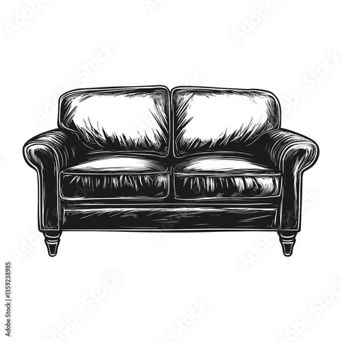 Simple sofa linear illustration furniture design vector