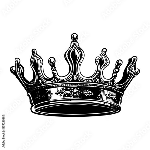 Simple crown linear design accessories accessory vector