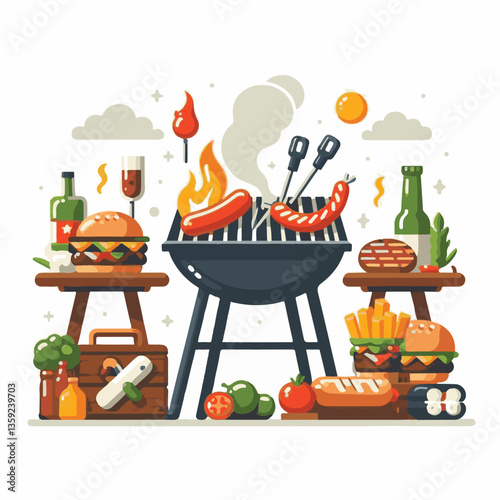 bbq, food, barbecue, grill, party, cooking, meat, picnic, grilling, summer, meal, grilled, cook, beef, cookout, hot, background, barbeque, steak, fire, backyard, pork, flame, delicious, smoke, outdoor