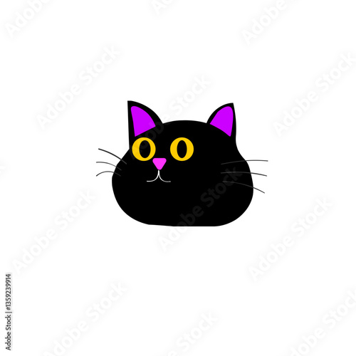 black cat with yellow eyes