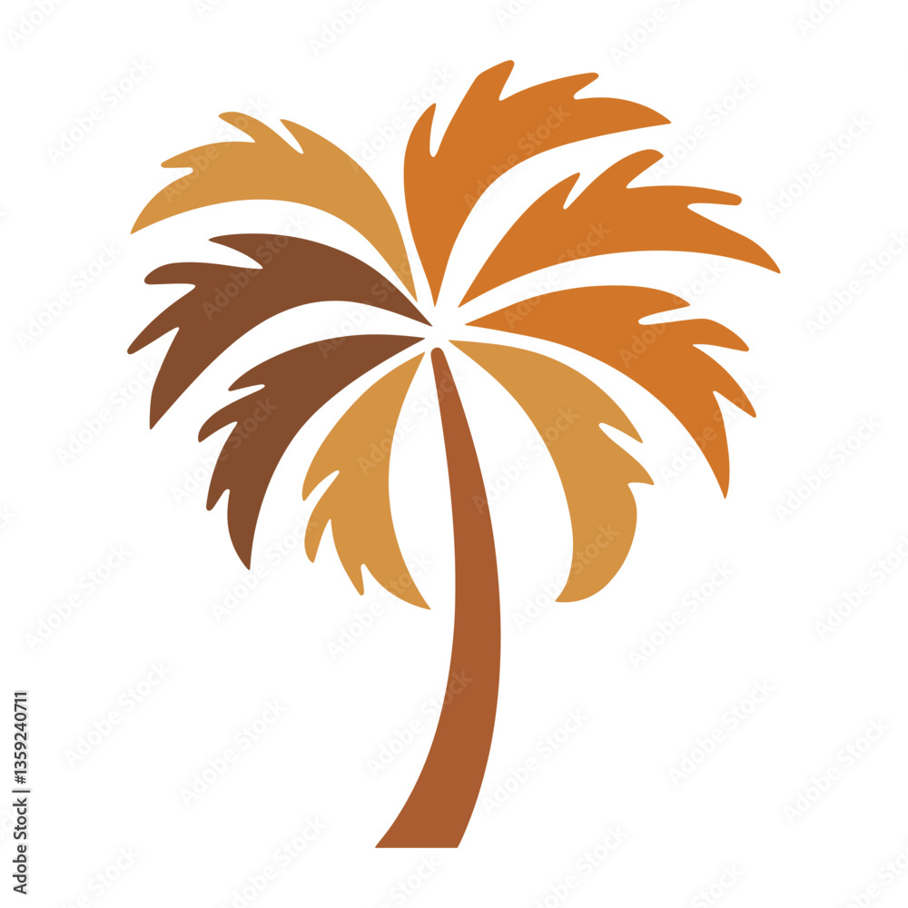 Abstract palm tree art silhouette colors vector