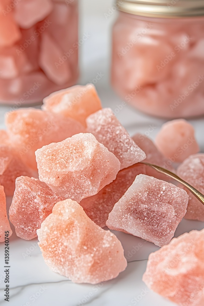 Pink Himalayan Salt Crystals Close Up Texture Pink Himalayan Salt Crystals Close Up Texture