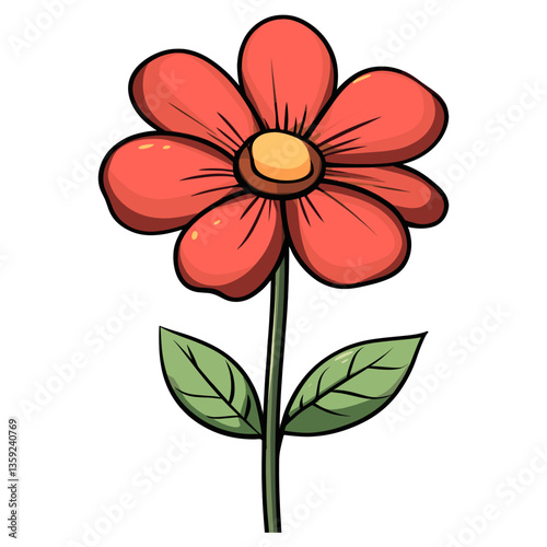 Playful and vibrant flat vector flower petals illustration vector
