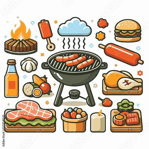 bbq, food, barbecue, grill, party, cooking, meat, picnic, grilling, summer, meal, grilled, cook, beef, cookout, hot, background, barbeque, steak, fire, backyard, pork, flame, delicious, smoke, outdoor