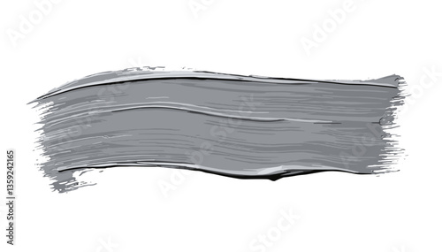 Gray paint stroke on white background for artistic design, teal paint stroke  