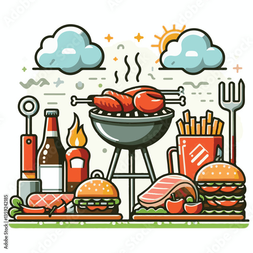 bbq, food, barbecue, grill, party, cooking, meat, picnic, grilling, summer, meal, grilled, cook, beef, cookout, hot, background, barbeque, steak, fire, backyard, pork, flame, delicious, smoke, outdoor