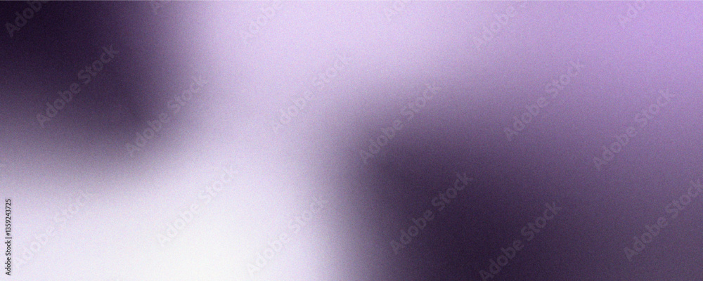 Soft gradient light purple blurred background horizontal panoramic web banner. A soft lavender gradient with hints of purple and warm white noise textured background. Retro Purple Gradient Grungy art.
