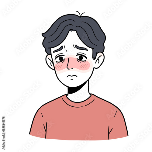 Sad young man expressing emotions against a plain background  