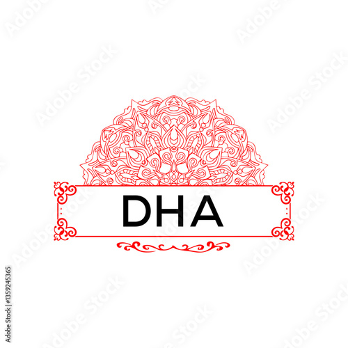 DHA creative minimalist letter logo.