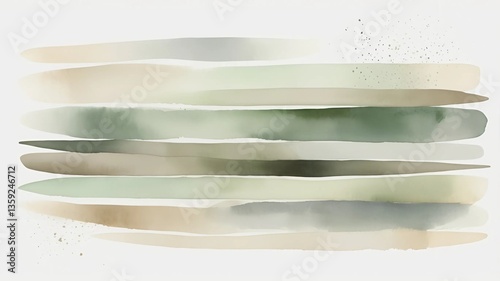 set of watercolor banners,  watercolour brush strokes are confident yet delicate, with forms that neither compete nor disconnect
