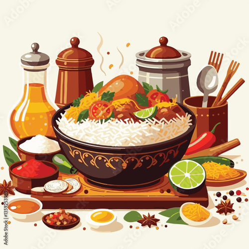 chicken, dinner, spicy, indian, cuisine, dish, asian, basmati, rice, meat, food, lunch, background, biryani, cooked, delicious, healthy, meal, india, restaurant, arabic, cooking, homemade, isolated, t