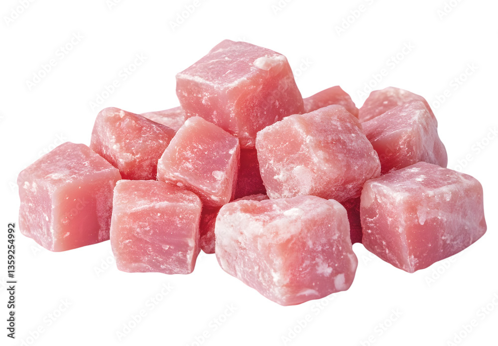 Pile of pink salt blocks or crystals arranged together Pile of pink salt blocks or crystals arranged together