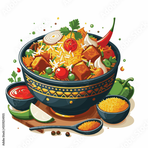 chicken, dinner, spicy, indian, cuisine, dish, asian, basmati, rice, meat, food, lunch, background, biryani, cooked, delicious, healthy, meal, india, restaurant, arabic, cooking, homemade, isolated, t