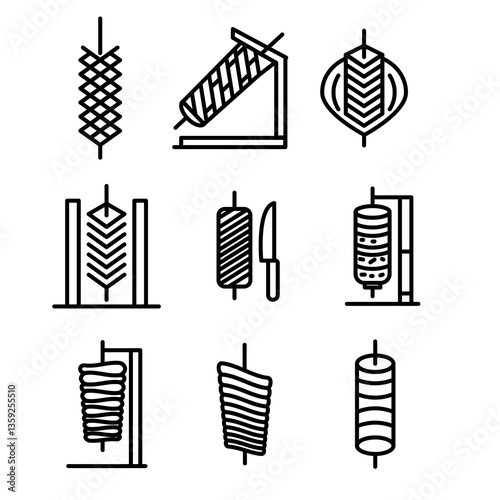 kabab, tasty, turkey, meal, food, chef, restaurant, istanbul, cooking, design, doner, turkish food, kebob, kitchen, kebab, illustration, meat, lamb, fast, menu, skewer, cartoon, kebap, roast, vector, 