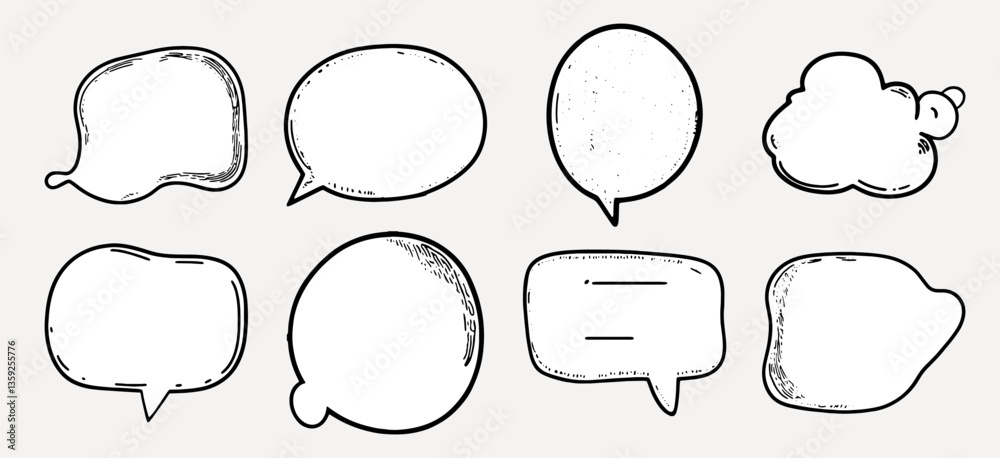 Fototapeta premium Colorful speech bubble illustration set vector