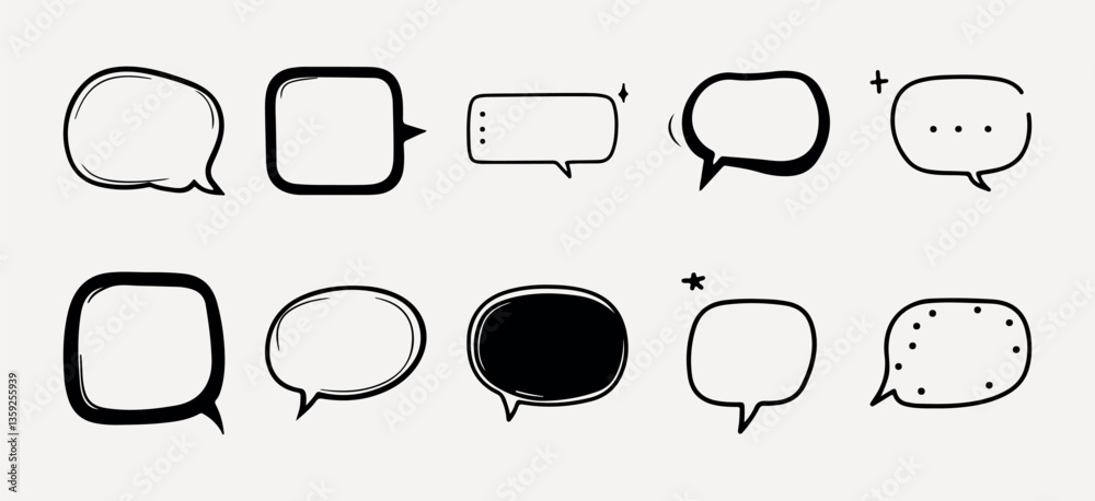 Fototapeta premium Colorful speech bubble illustration set vector