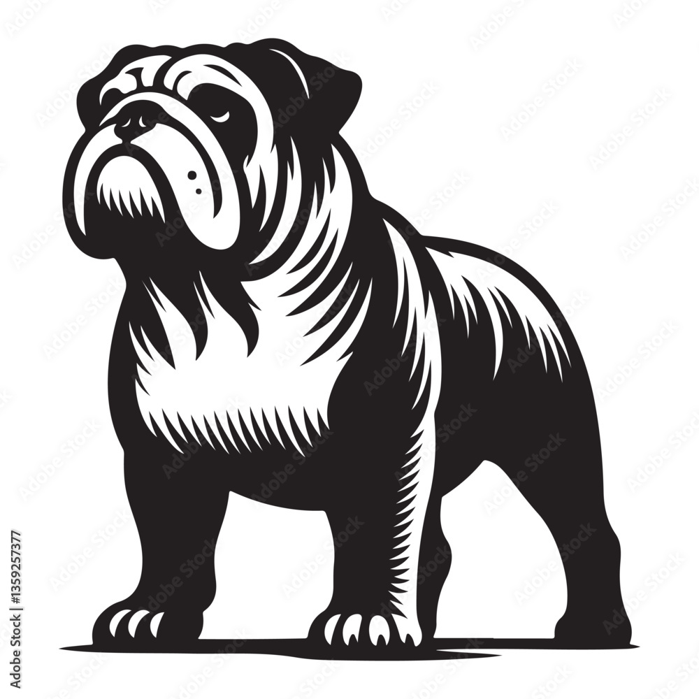 Fototapeta premium Cute Bulldog Silhouette Illustration for Pet Lovers and Design Projects