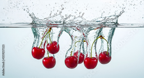 cherry in water splash