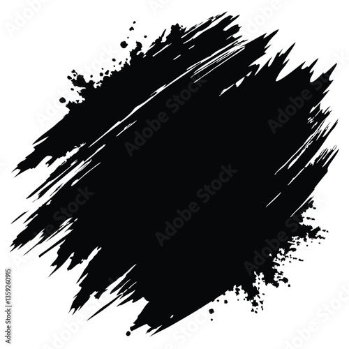 Abstract black grunge brush stroke
