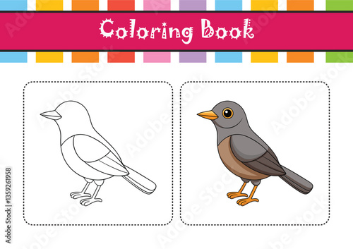  Colorful Representation of African Thrush Bird