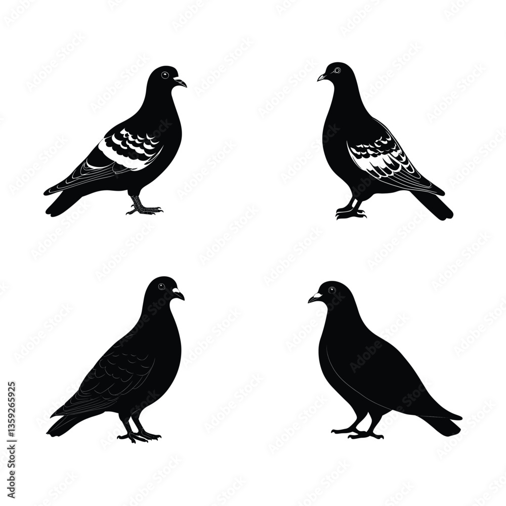 Pigeon silhouette Vector Art, Icons, and Graphics Pigeon silhouette Vector Art, Icons, and Graphics