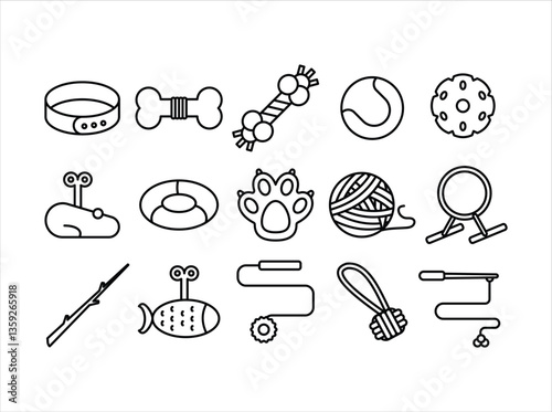 Pet Toys Icon Set