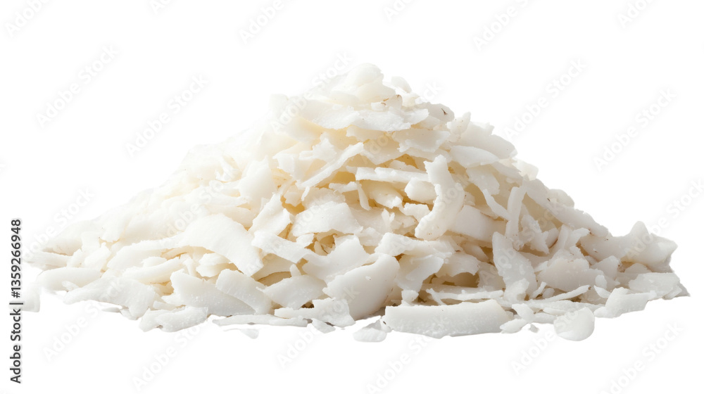 Coconut Flakes Pile: A macro shot of pile of coconut flakes that looks delicious. Perfect for culinary projects or thematic food concepts. Coconut Flakes Pile: A macro shot of pile of coconut flakes that looks delicious. Perfect for culinary projects or thematic food concepts.