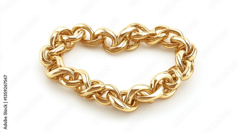 Fototapeta premium gold chain bracelet heart shape