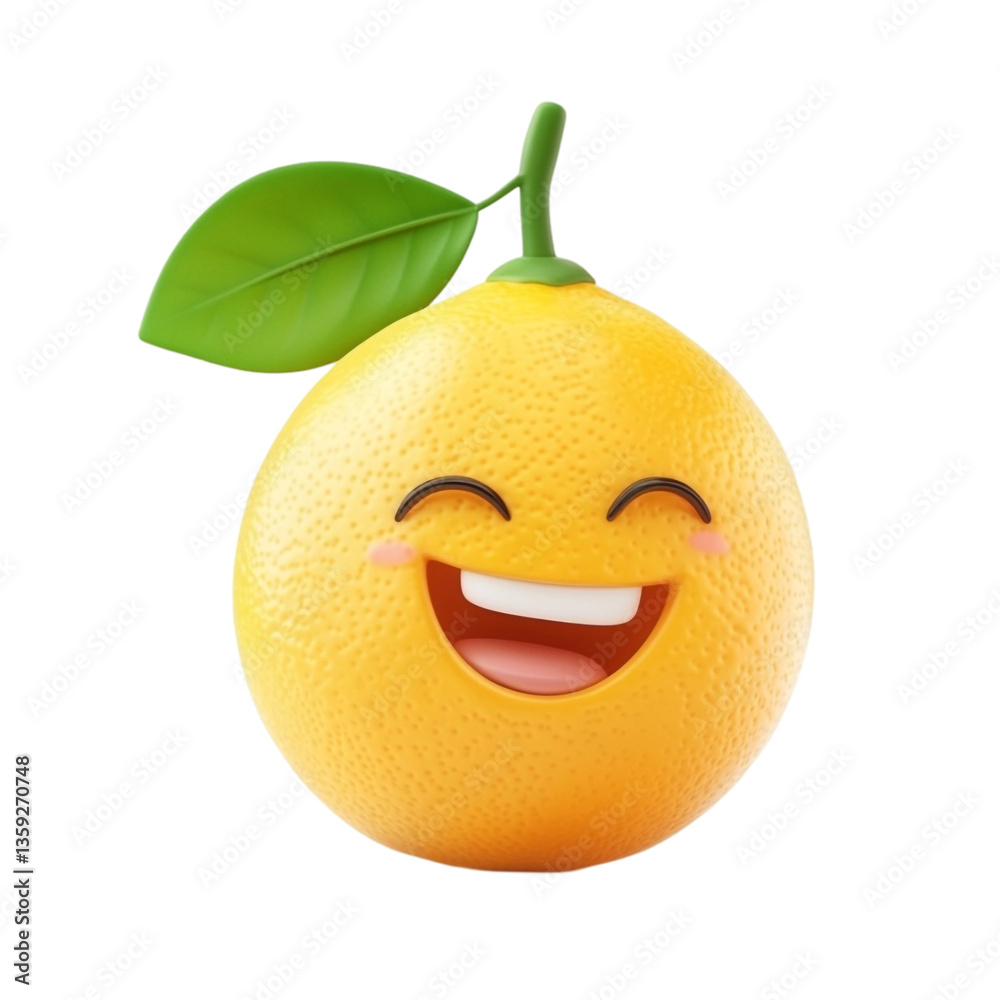 Fototapeta premium Happy smiling orange fruit cartoon character illustration