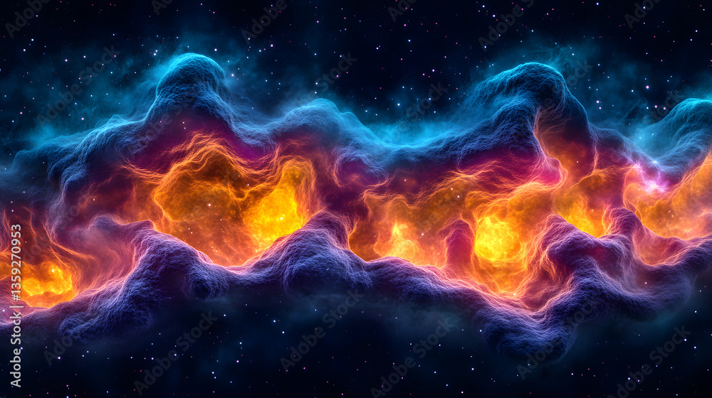 Celestial Symphony: Captivating abstract composition of colorful nebulae, swirling in the vast expanse of outer space, an artistic depiction of cosmic beauty. Celestial Symphony: Captivating abstract composition of colorful nebulae, swirling in the vast expanse of outer space, an artistic depiction of cosmic beauty.