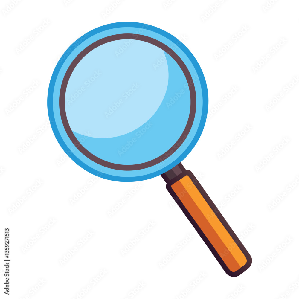 Magnifying glass searching tool icon vector in flat style isolated illustration Magnifying glass searching tool icon vector in flat style isolated illustration