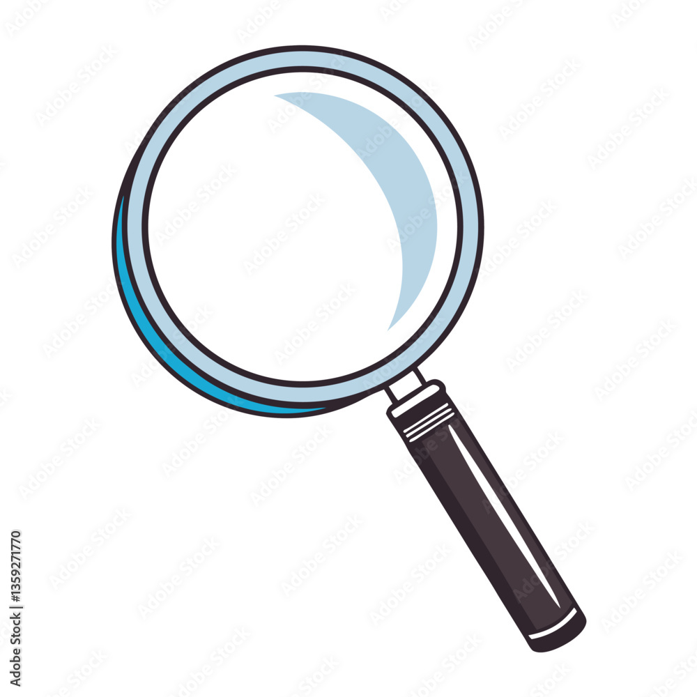 Magnifying glass searching tool icon vector in flat style isolated illustration Magnifying glass searching tool icon vector in flat style isolated illustration