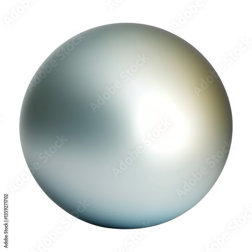 Smooth abstract 3D sphere with soft gradient reflections isolated on transparent background