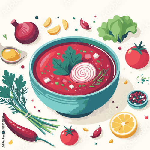 soup, food, borscht, bowl, ukrainian, dish, lunch, dinner, vegetable, beet, cream, cuisine, borsch, beetroot, red, meat, traditional, healthy, meal, homemade, hot, gourmet, plate, garlic, tasty, cooki