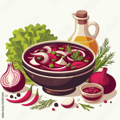 soup, food, borscht, bowl, ukrainian, dish, lunch, dinner, vegetable, beet, cream, cuisine, borsch, beetroot, red, meat, traditional, healthy, meal, homemade, hot, gourmet, plate, garlic, tasty, cooki