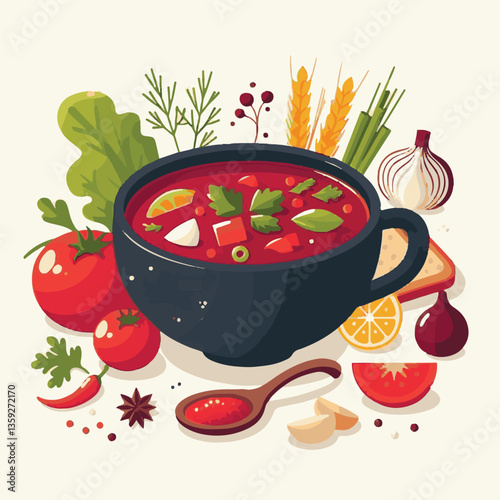 soup, food, borscht, bowl, ukrainian, dish, lunch, dinner, vegetable, beet, cream, cuisine, borsch, beetroot, red, meat, traditional, healthy, meal, homemade, hot, gourmet, plate, garlic, tasty, cooki