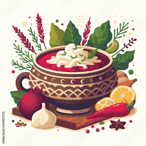 soup, food, borscht, bowl, ukrainian, dish, lunch, dinner, vegetable, beet, cream, cuisine, borsch, beetroot, red, meat, traditional, healthy, meal, homemade, hot, gourmet, plate, garlic, tasty, cooki