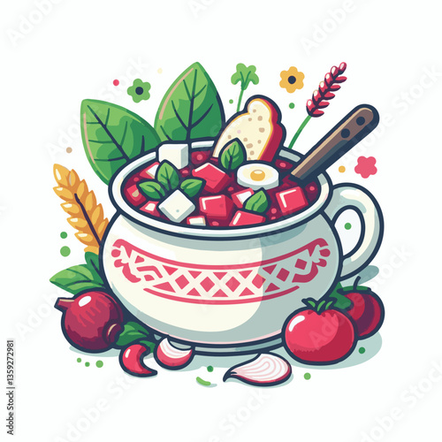 soup, food, borscht, bowl, ukrainian, dish, lunch, dinner, vegetable, beet, cream, cuisine, borsch, beetroot, red, meat, traditional, healthy, meal, homemade, hot, gourmet, plate, garlic, tasty, cooki